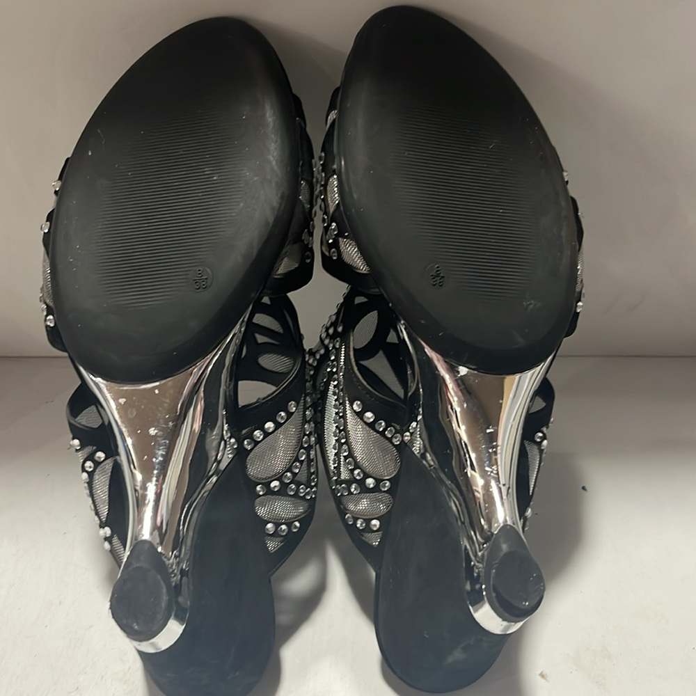 Onyx black and rhinestone size 8 very comfortable wedges. - Picture 4 of 4